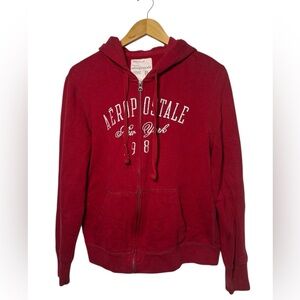 Vintage Y2K Aeropostale Red Full Zip Jacket Size L / XL 2000s Nostalgia Logo
